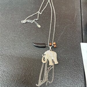 Vintage etc elephant charm necklace